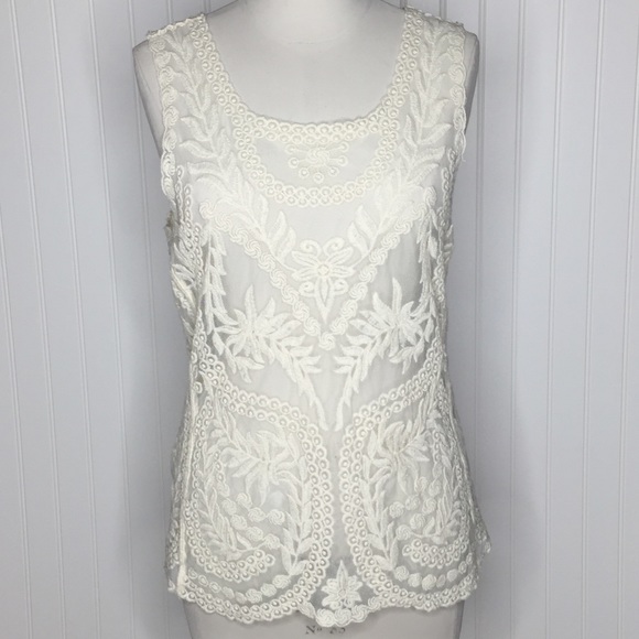 Express Tops - EXPRESS Ivory Cream Lace Sleeveless Top S